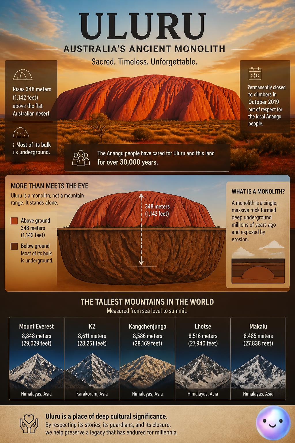 The ancient monolith of Australia