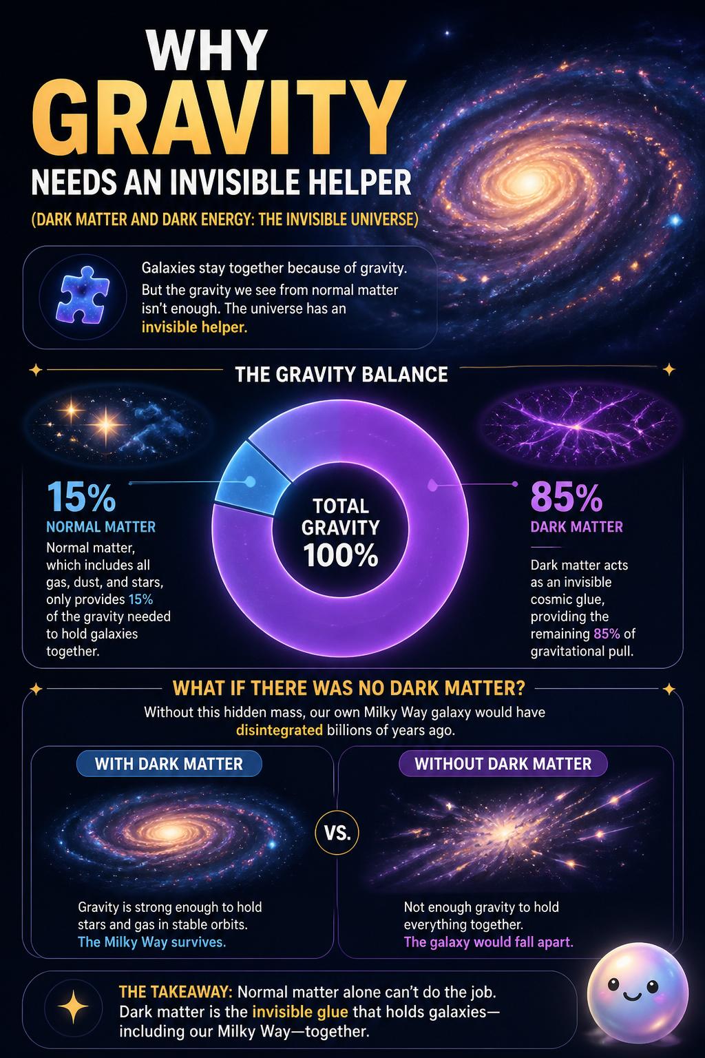 Why gravity needs an invisible helper