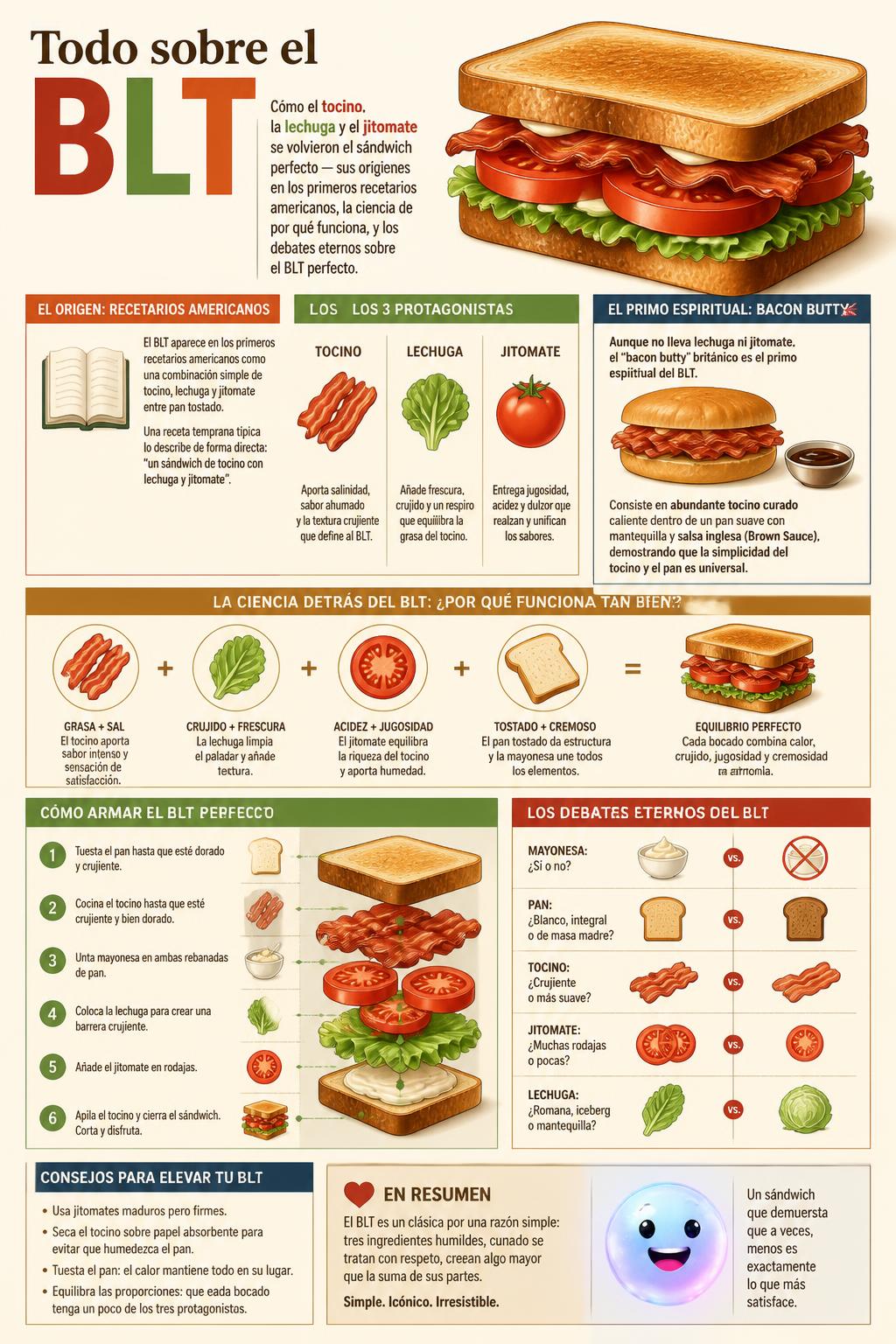 El desayuno inglés con tocino: origen e infografía