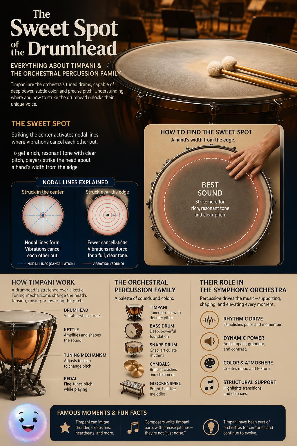 The sweet spot of the drumhead