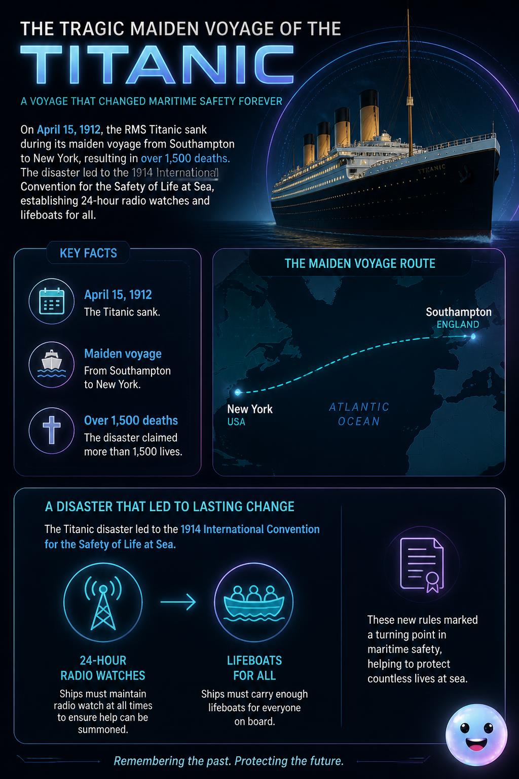 The tragic maiden voyage of the Titanic