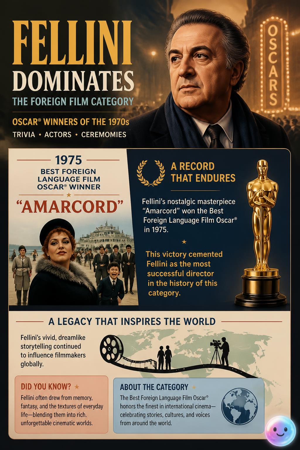 Fellini dominates the foreign film category