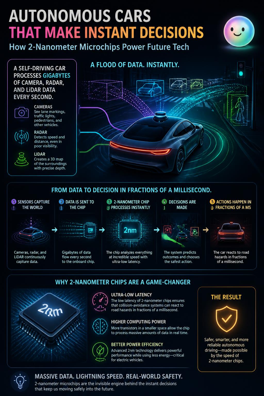 Autonomous cars that make instant decisions