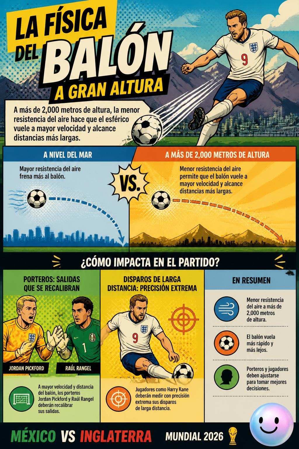 La física del balón a gran altura