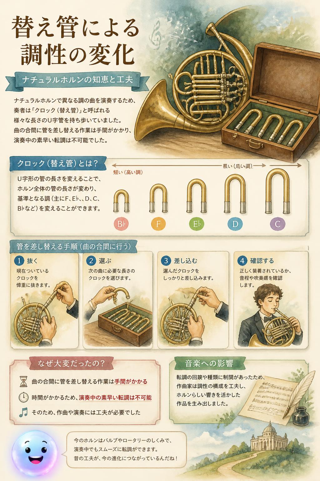 替え管による調性の変化