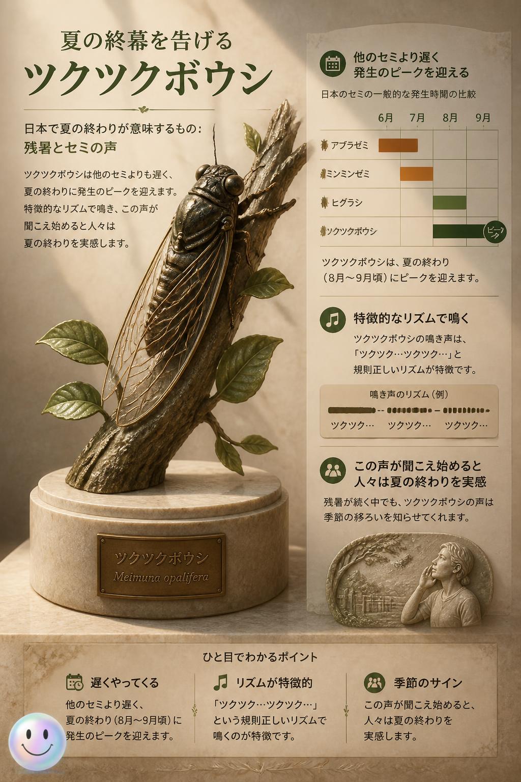 夏の終幕を告げるツクツクボウシ