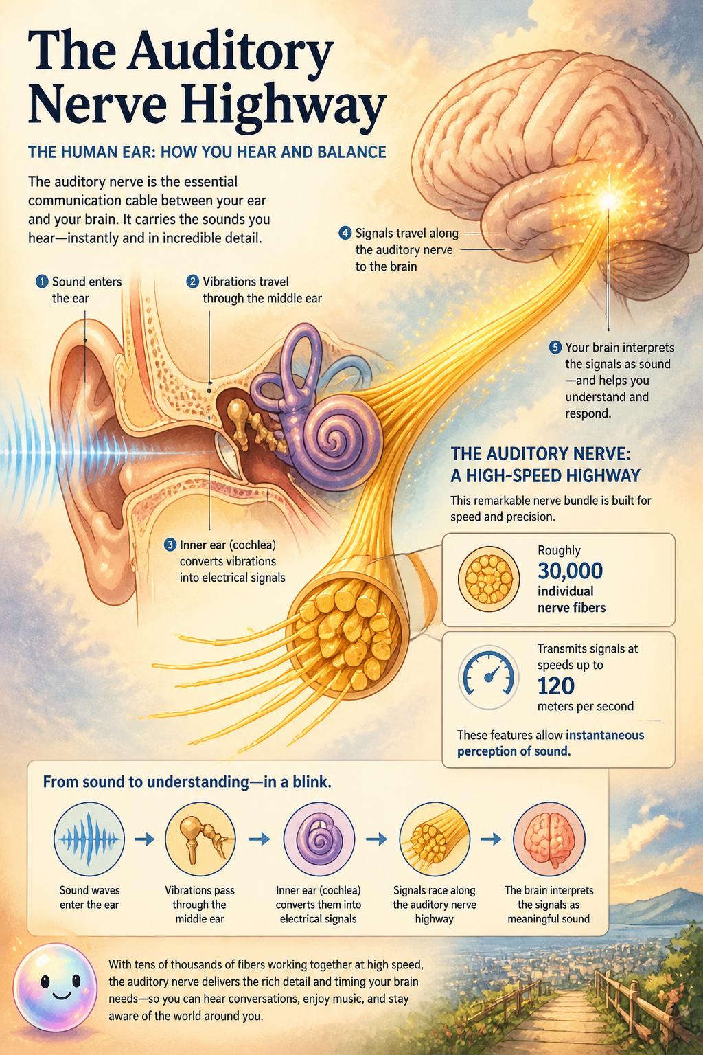 The auditory nerve highway