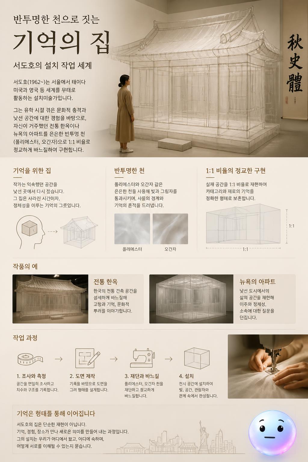 반투명한 천으로 짓는 기억의 집