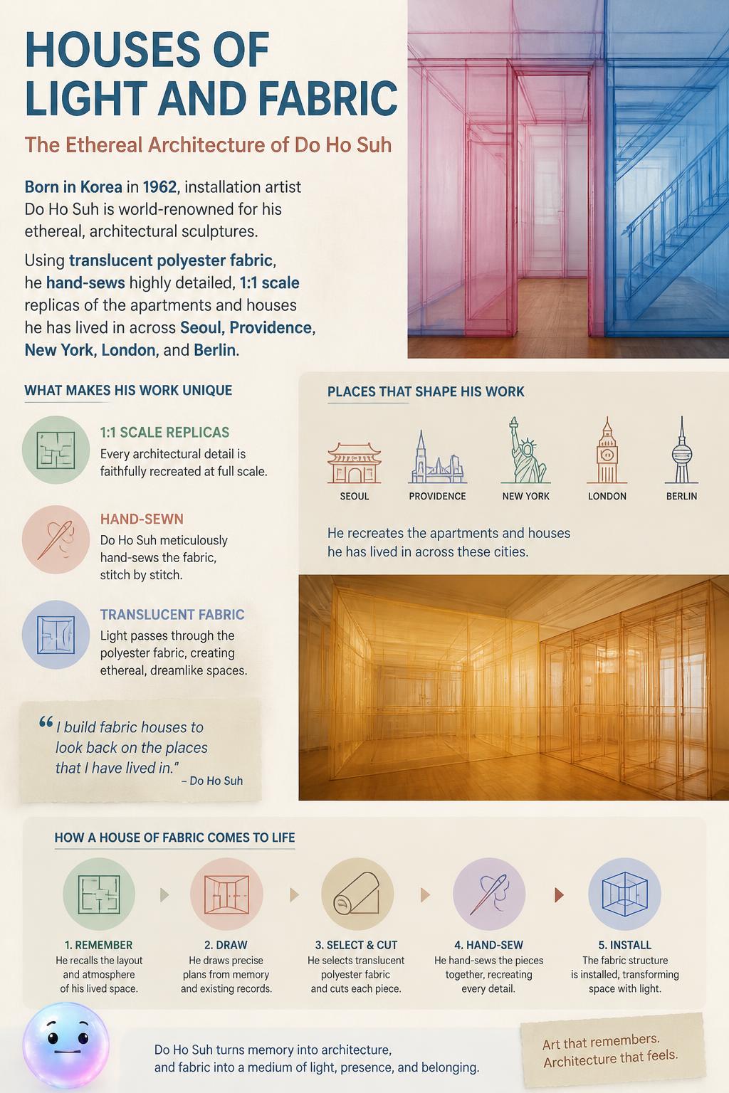 Houses made of light and fabric
