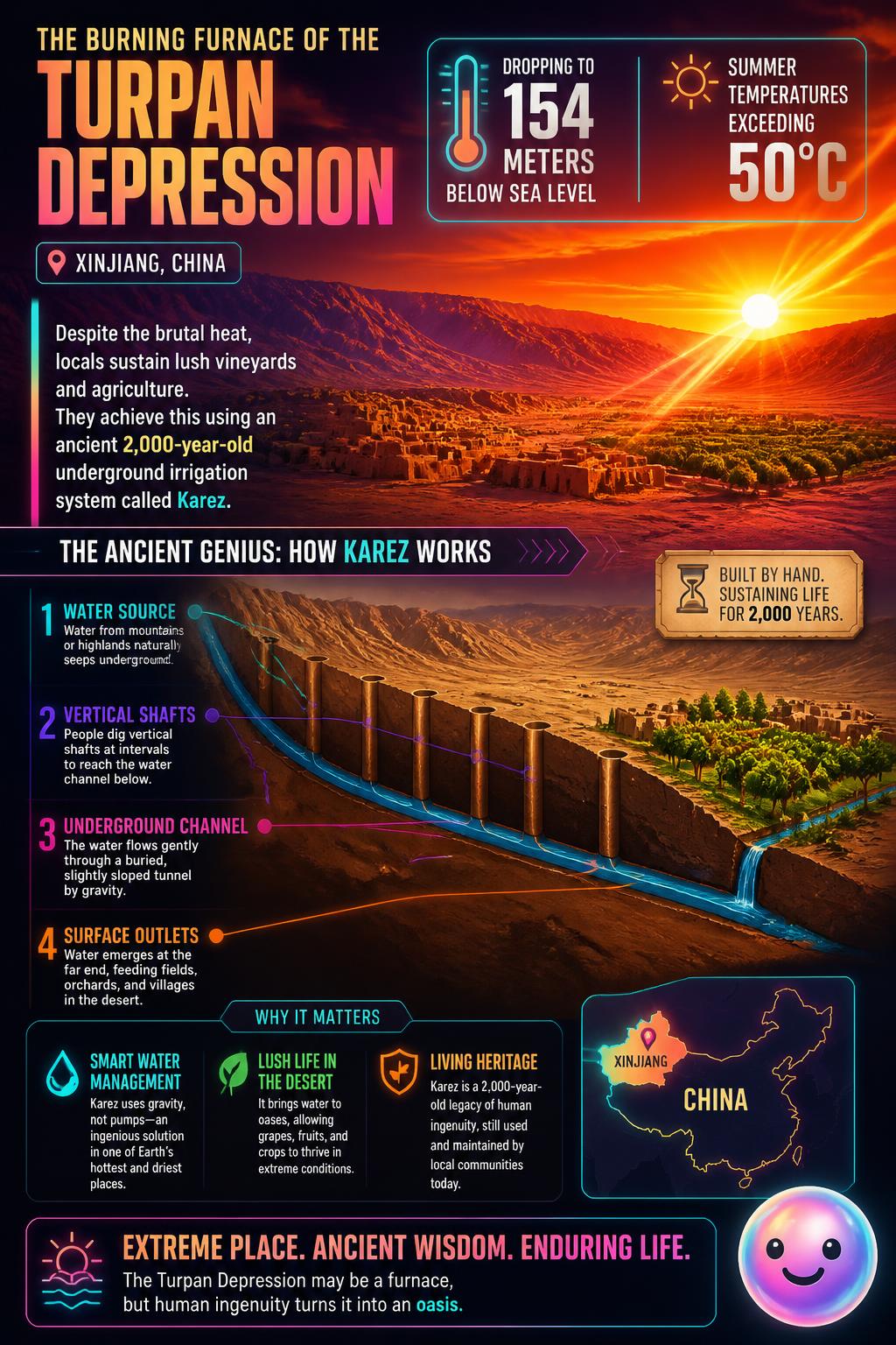 The burning furnace of the Turpan Depression