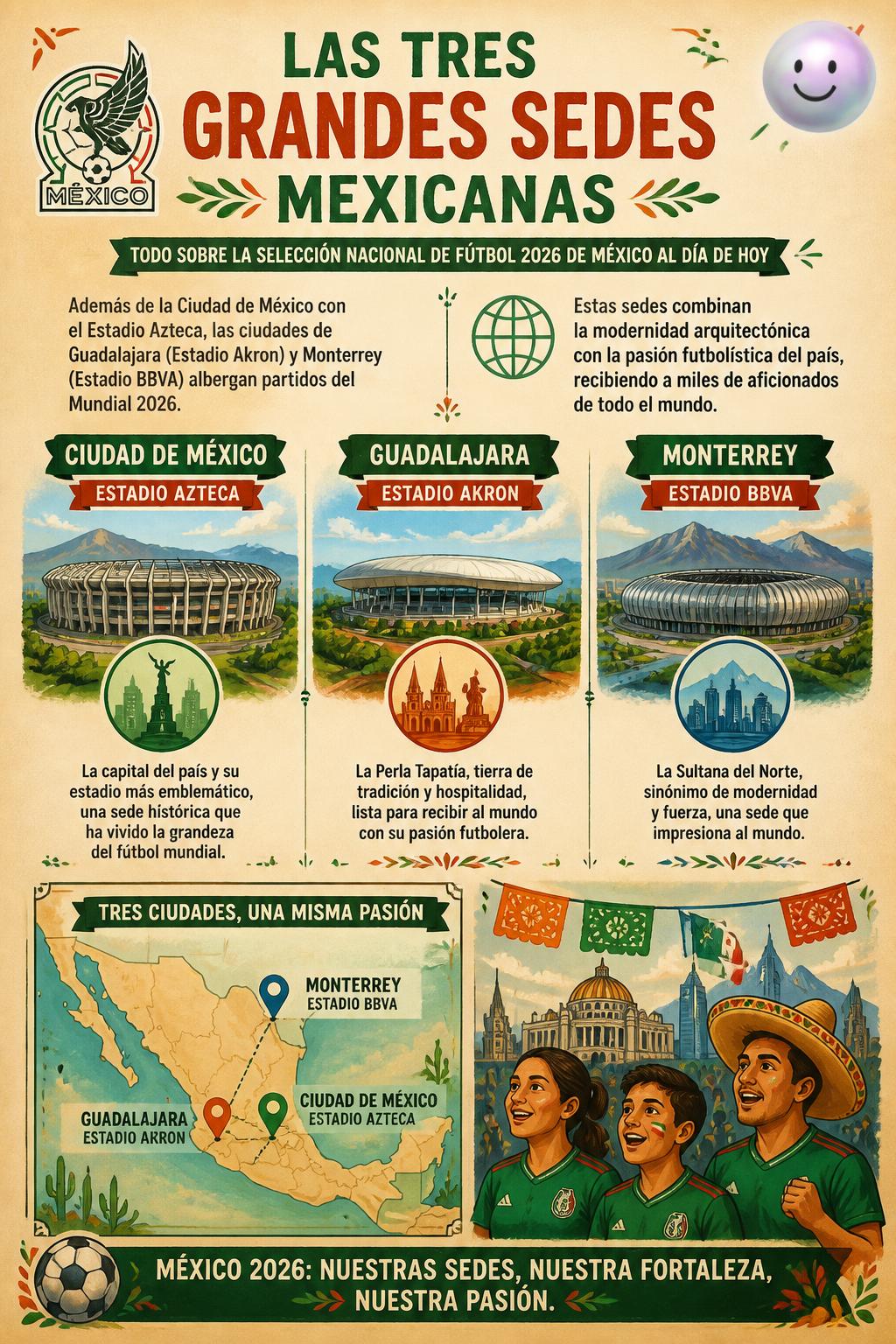 Las tres grandes sedes mexicanas