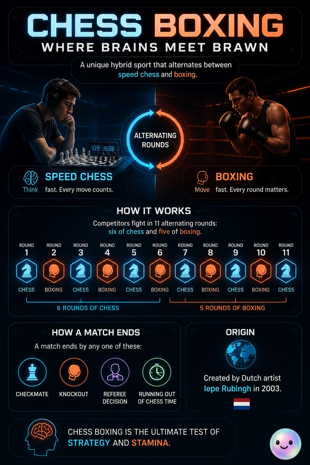 Chess boxing where brains meet brawn