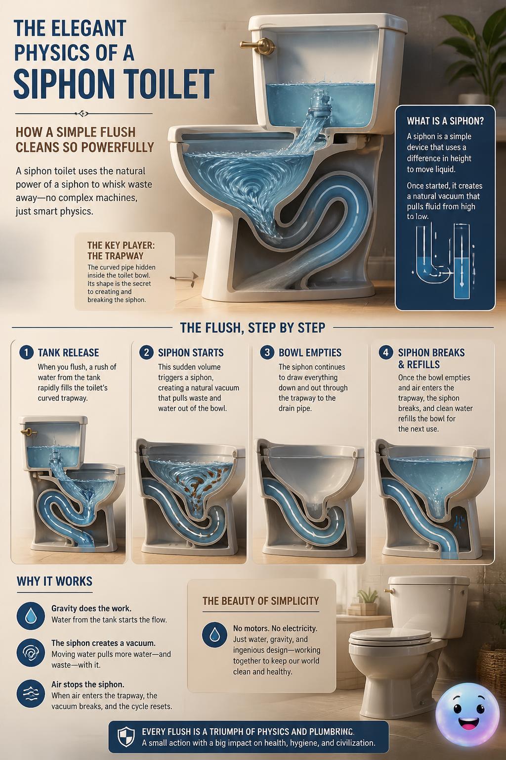 The elegant physics of a siphon toilet