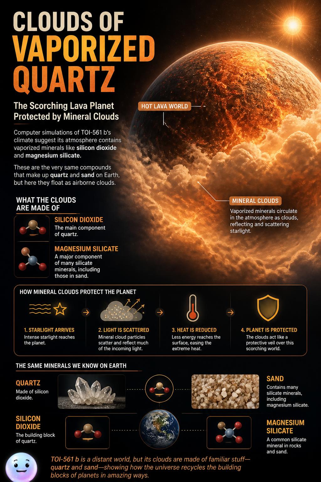 Clouds of vaporized quartz