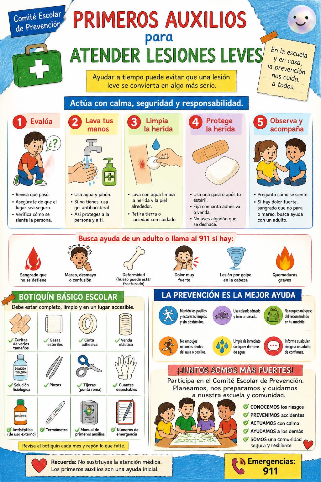 Primeros auxilios para atender lesiones leves