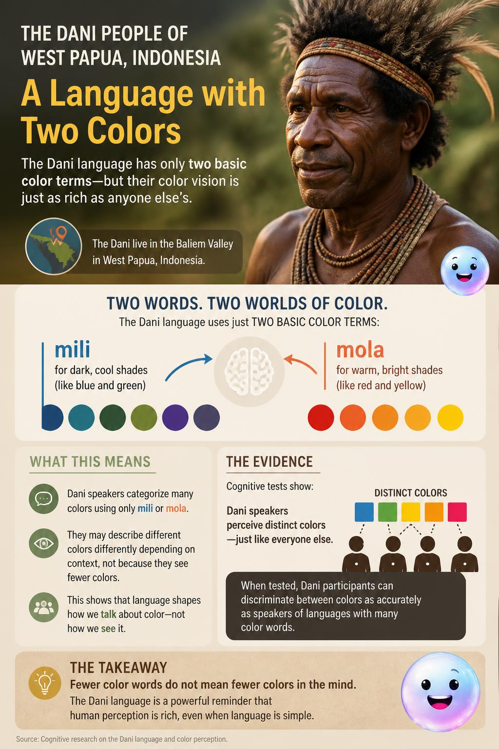 The color boundaries of the Dani people