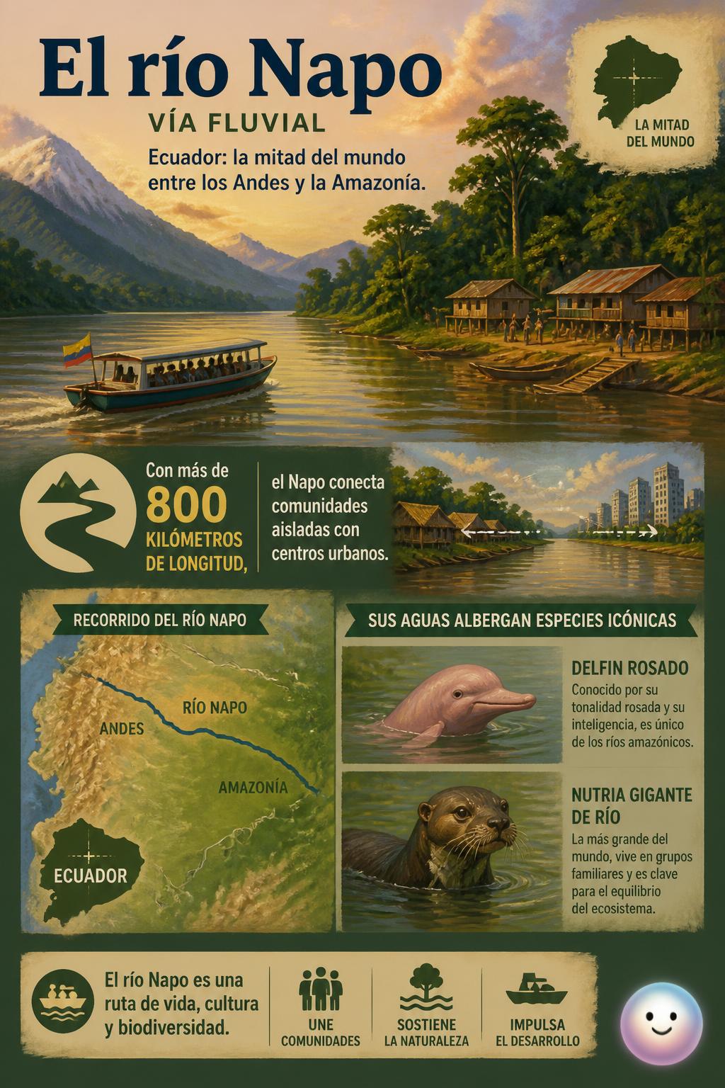 El río Napo vía fluvial