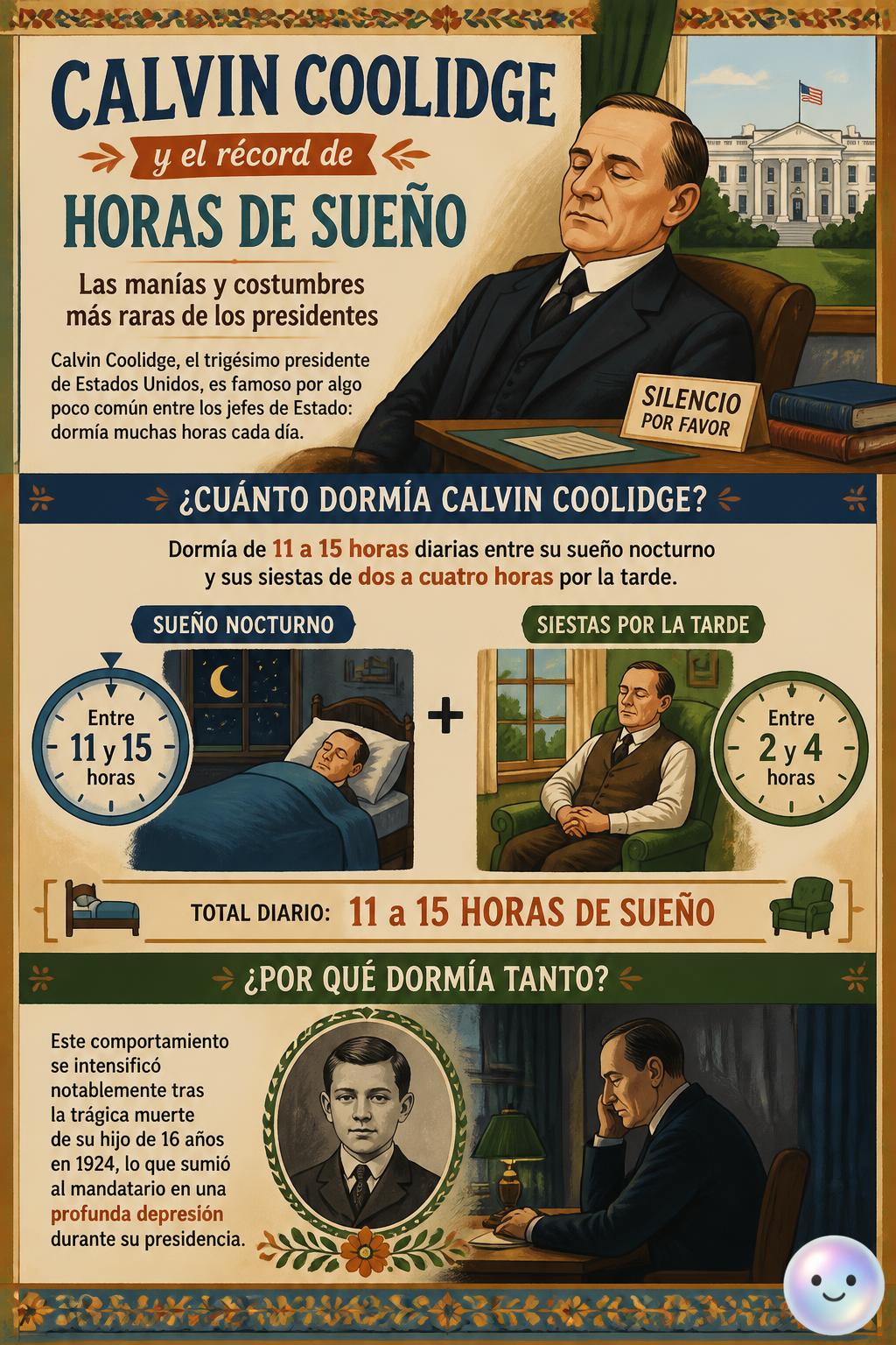 Calvin Coolidge y el récord de horas de sueño