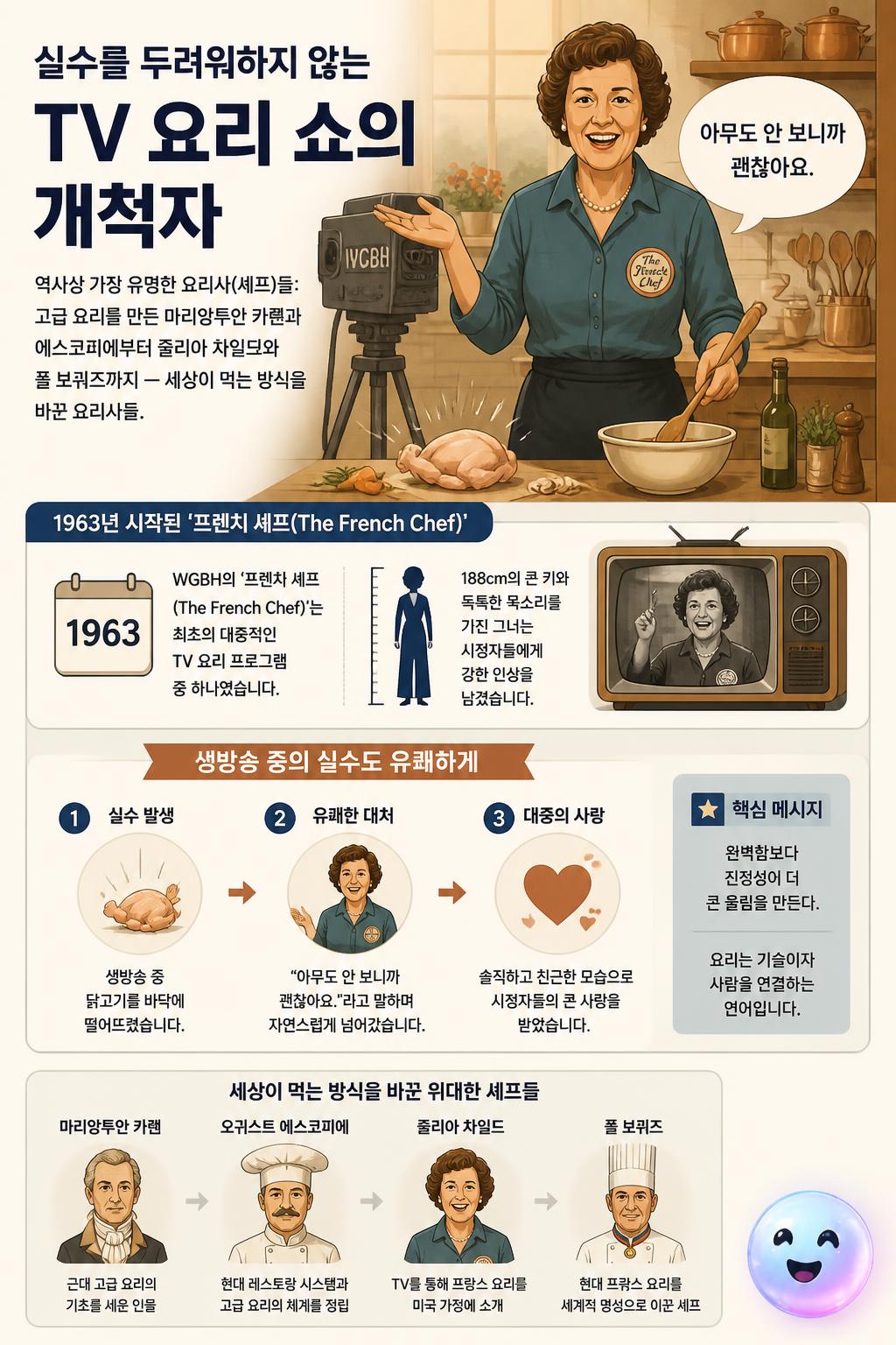 실수를 두려워하지 않는 TV 요리 쇼의 개척자