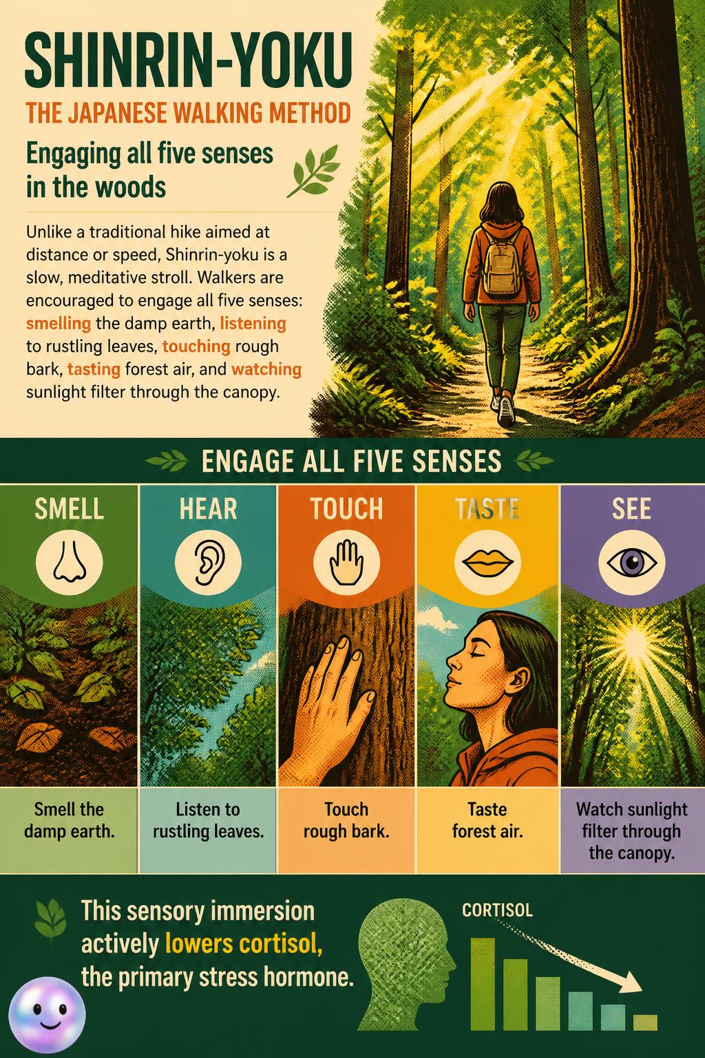 Engaging all five senses in the woods