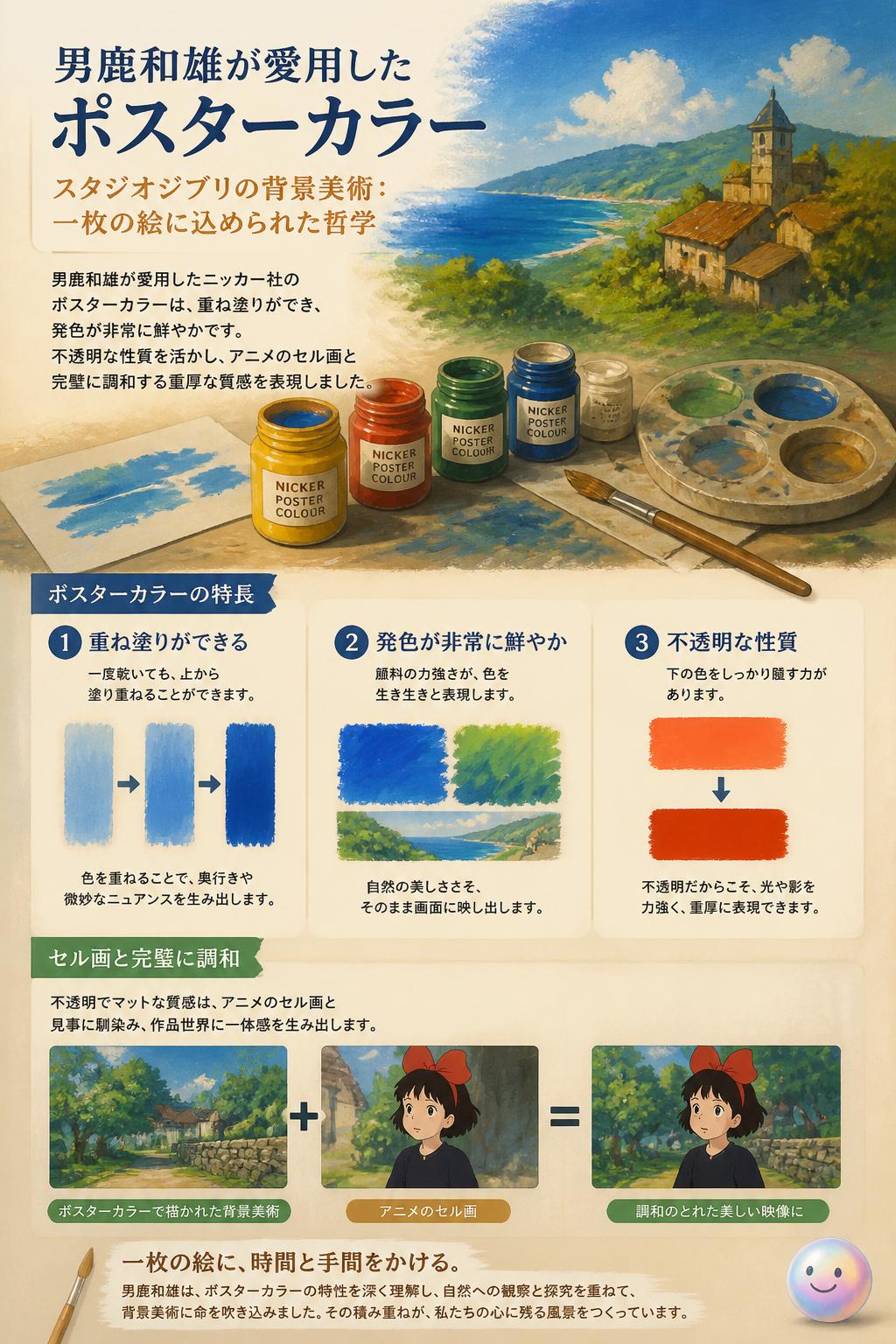 男鹿和雄が愛用したポスターカラー