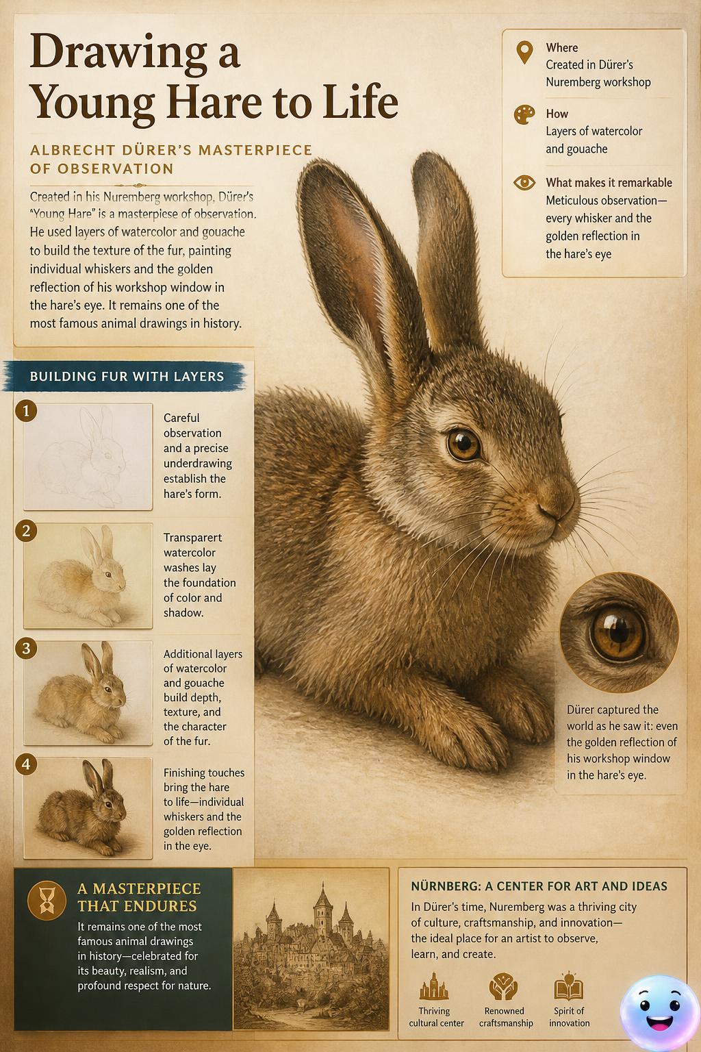 Drawing a young hare to life