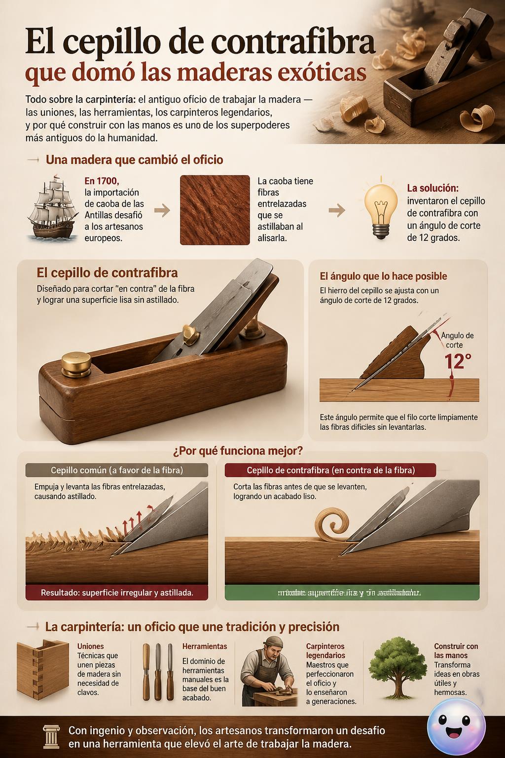 El cepillo de contrafibra que domó las maderas exóticas