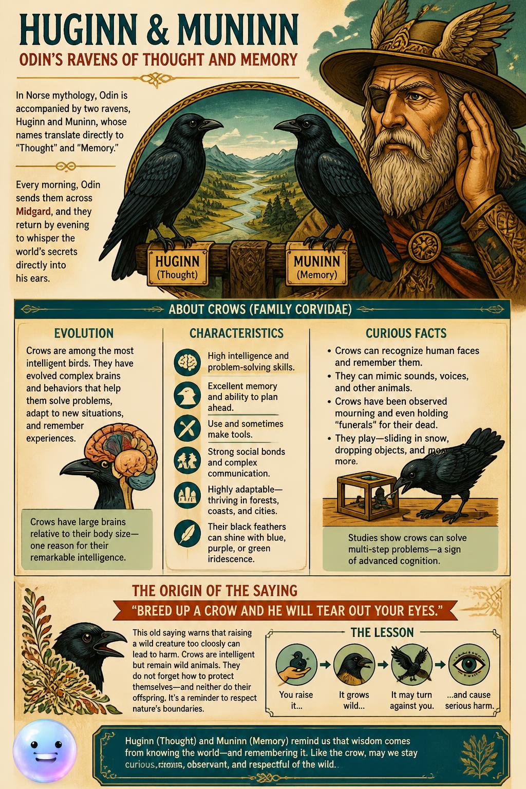 The Norse spies Huginn and Muninn