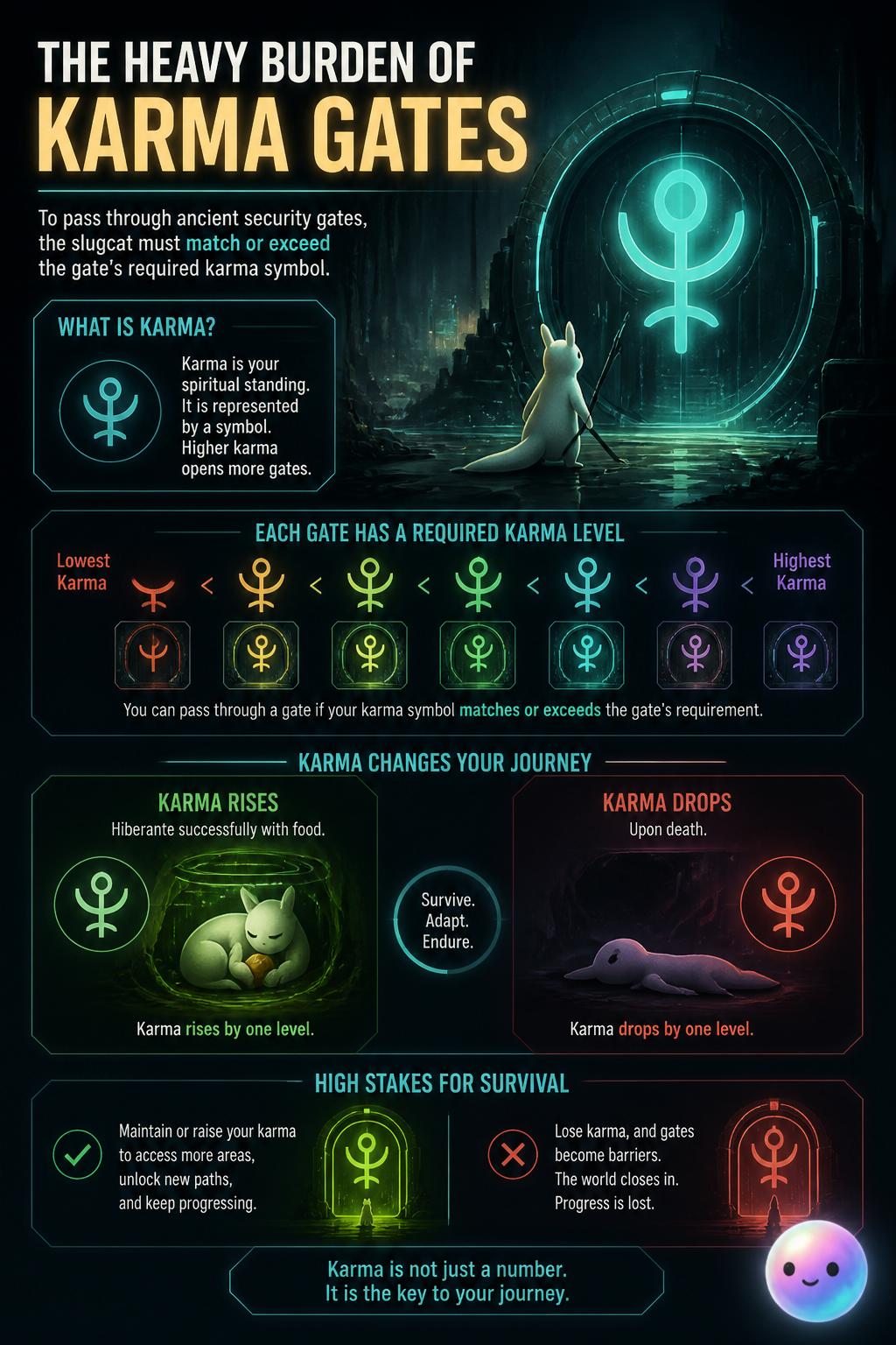 The heavy burden of karma gates