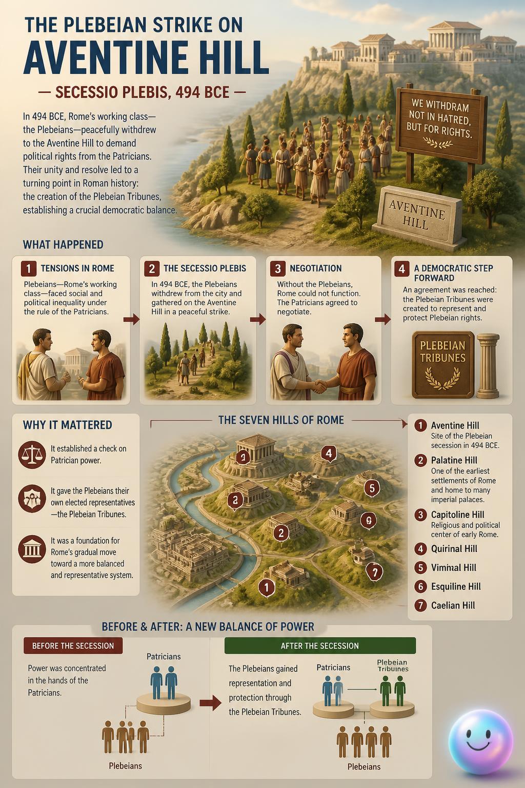 The historic plebeian strike on Aventine Hill