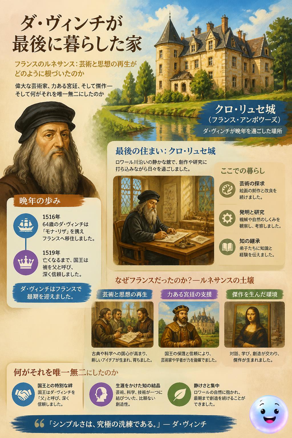 ダ・ヴィンチが最後に暮らした家