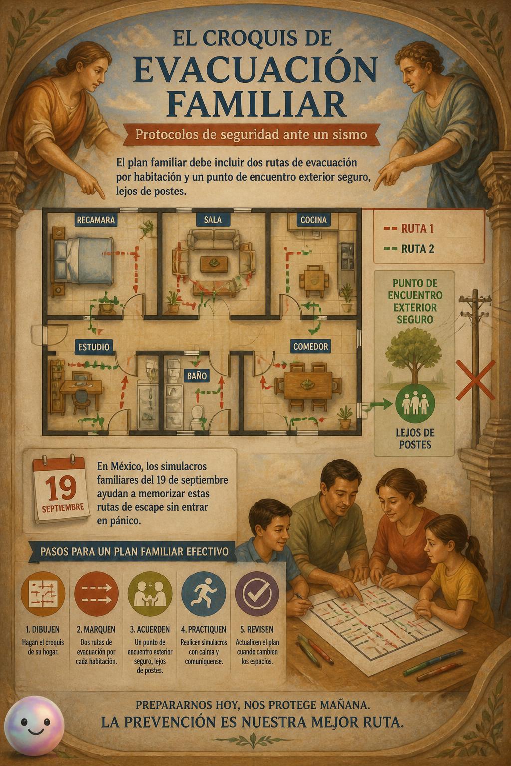 El croquis de evacuación familiar