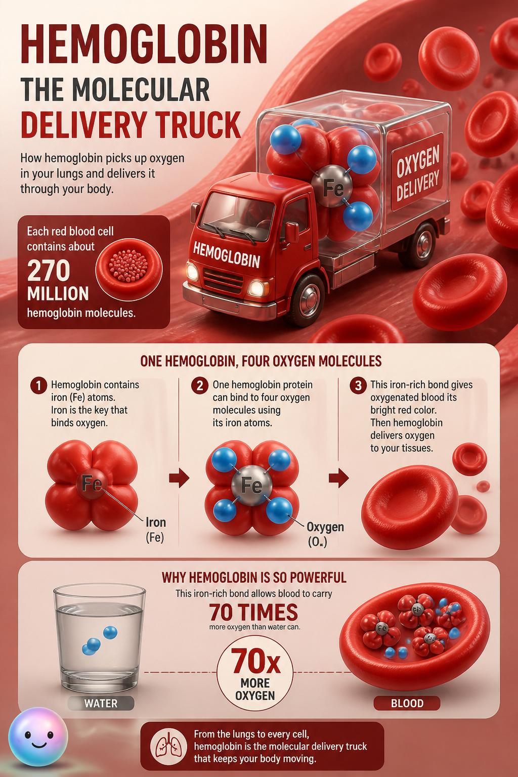 Hemoglobin the molecular delivery truck
