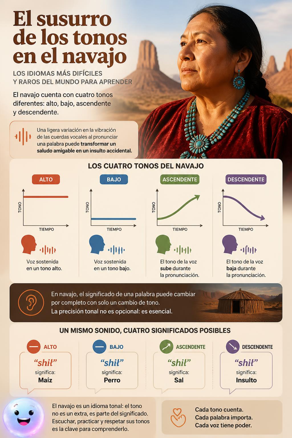 El susurro de los tonos en el navajo