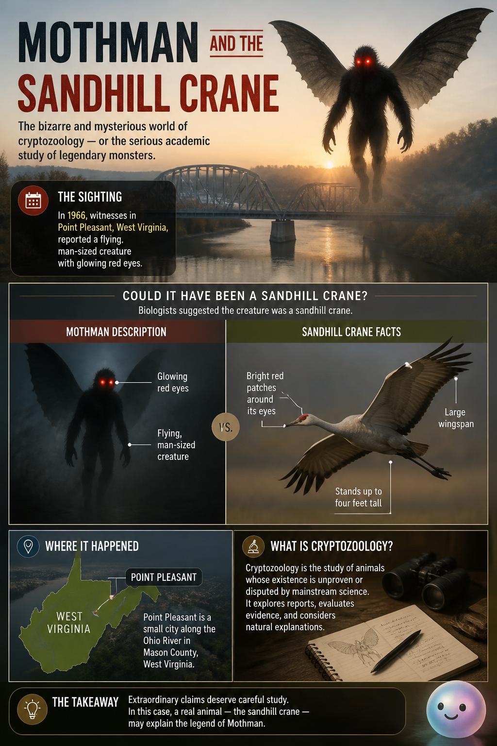 Mothman and the sandhill crane