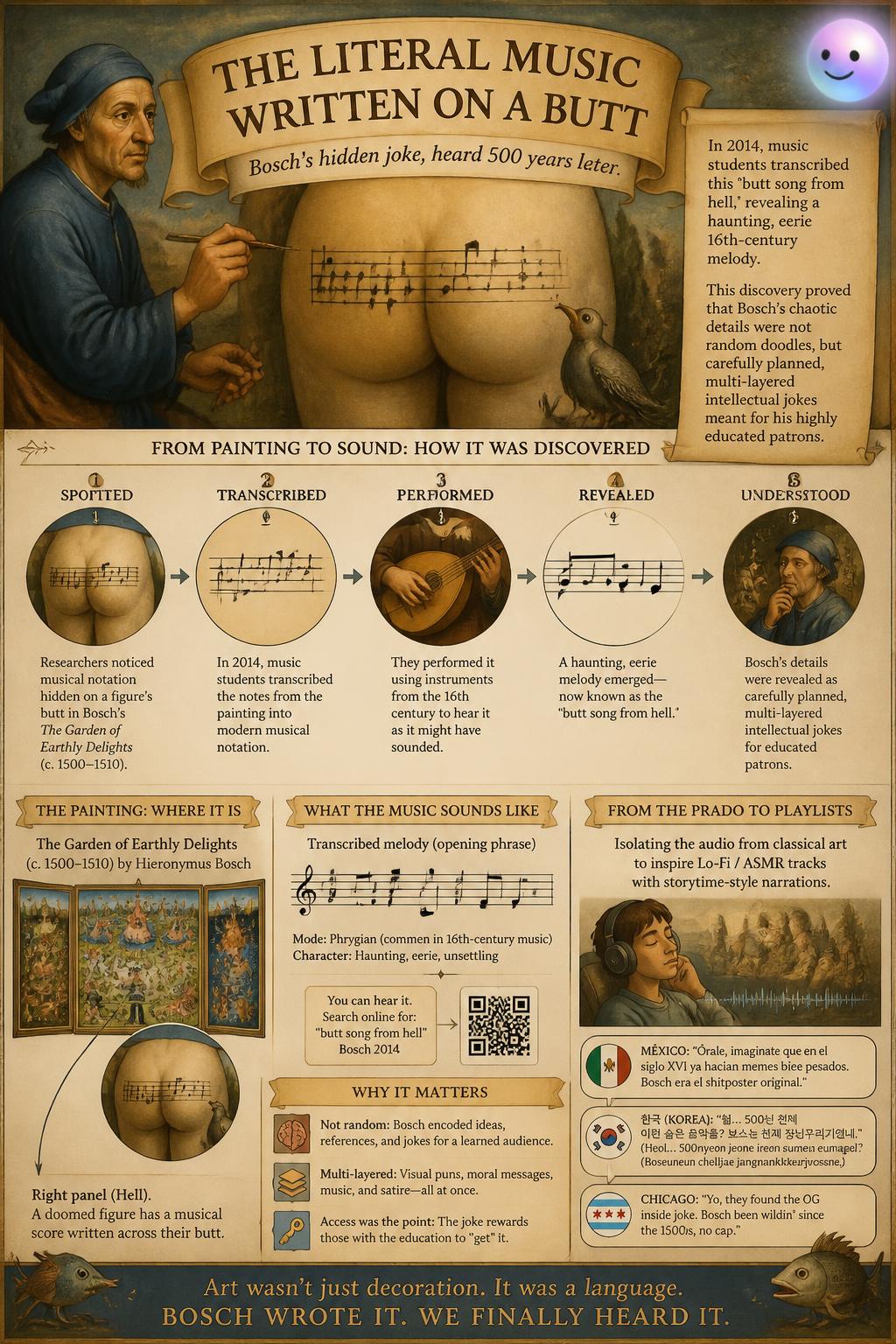 The literal music written on a butt