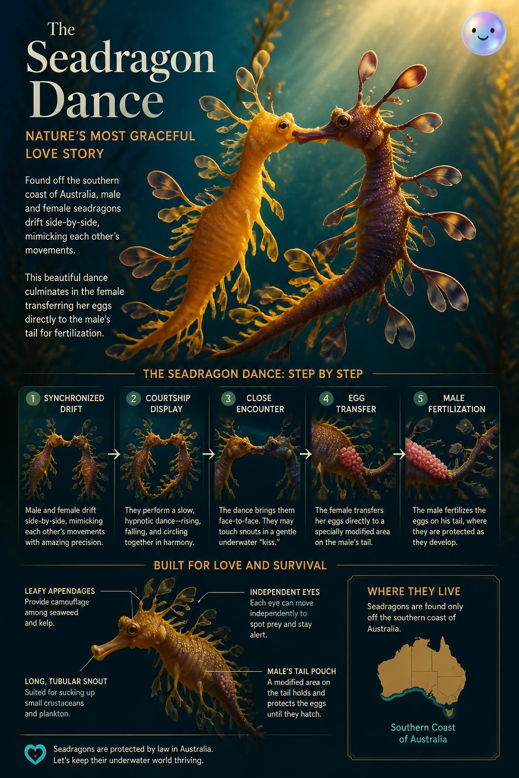 Seadragons dancing in the ocean currents
