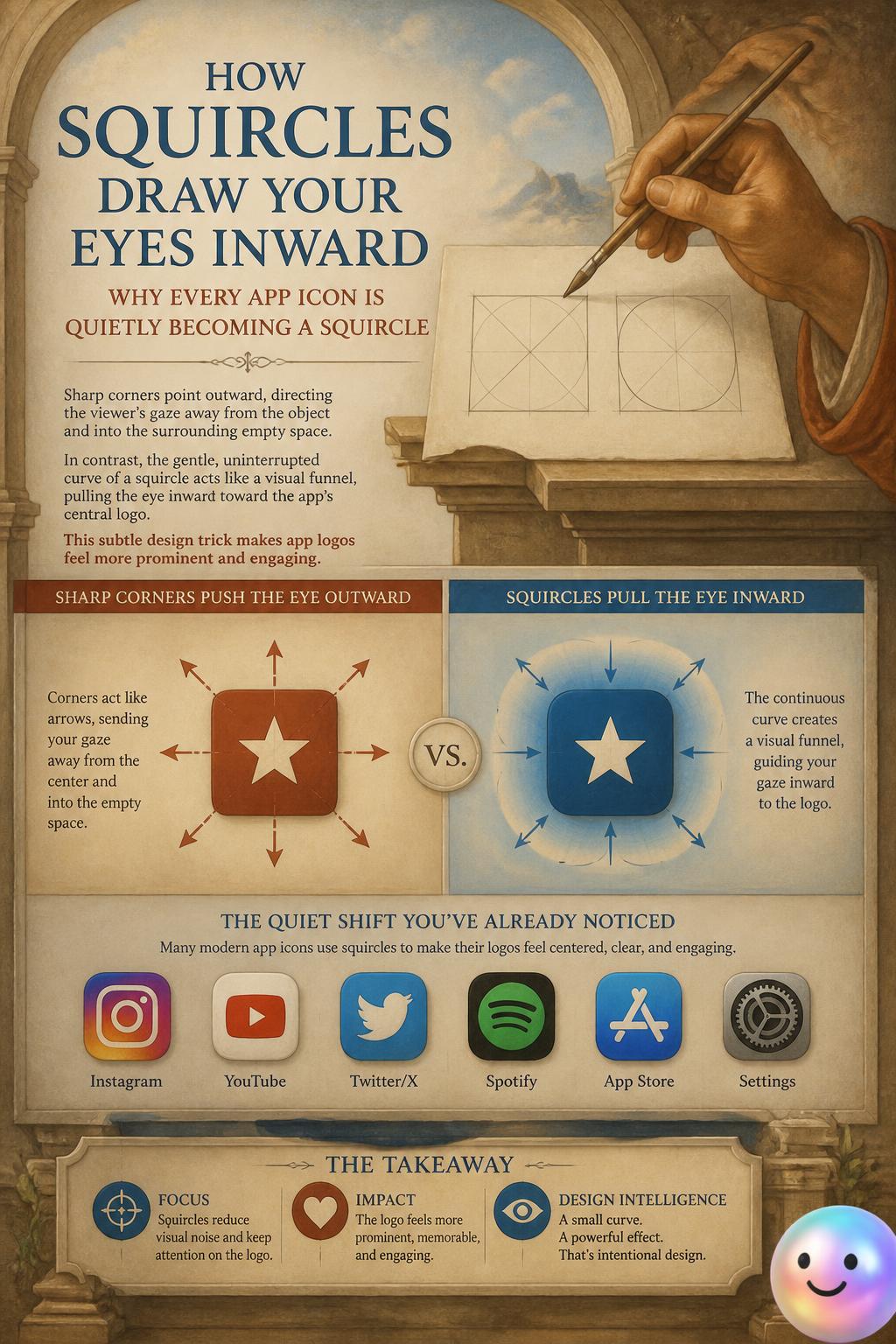 How squircles draw your eyes inward