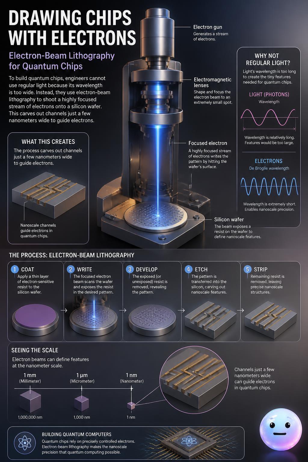 Drawing chips with electron beams