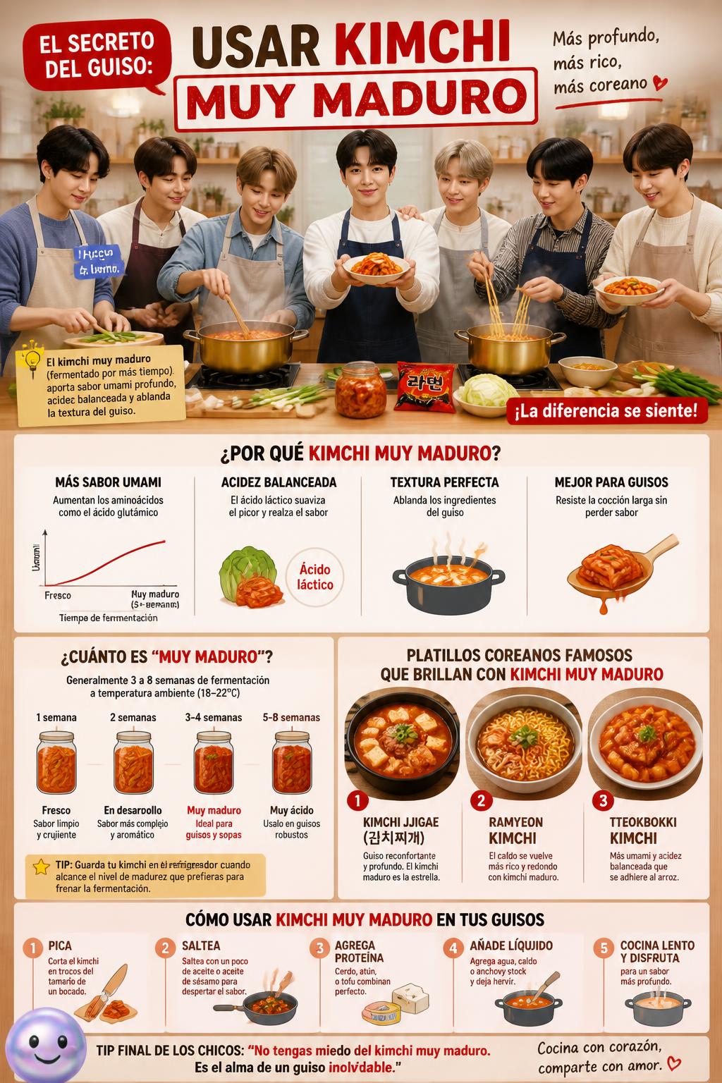 El secreto del guiso: Usar kimchi muy maduro