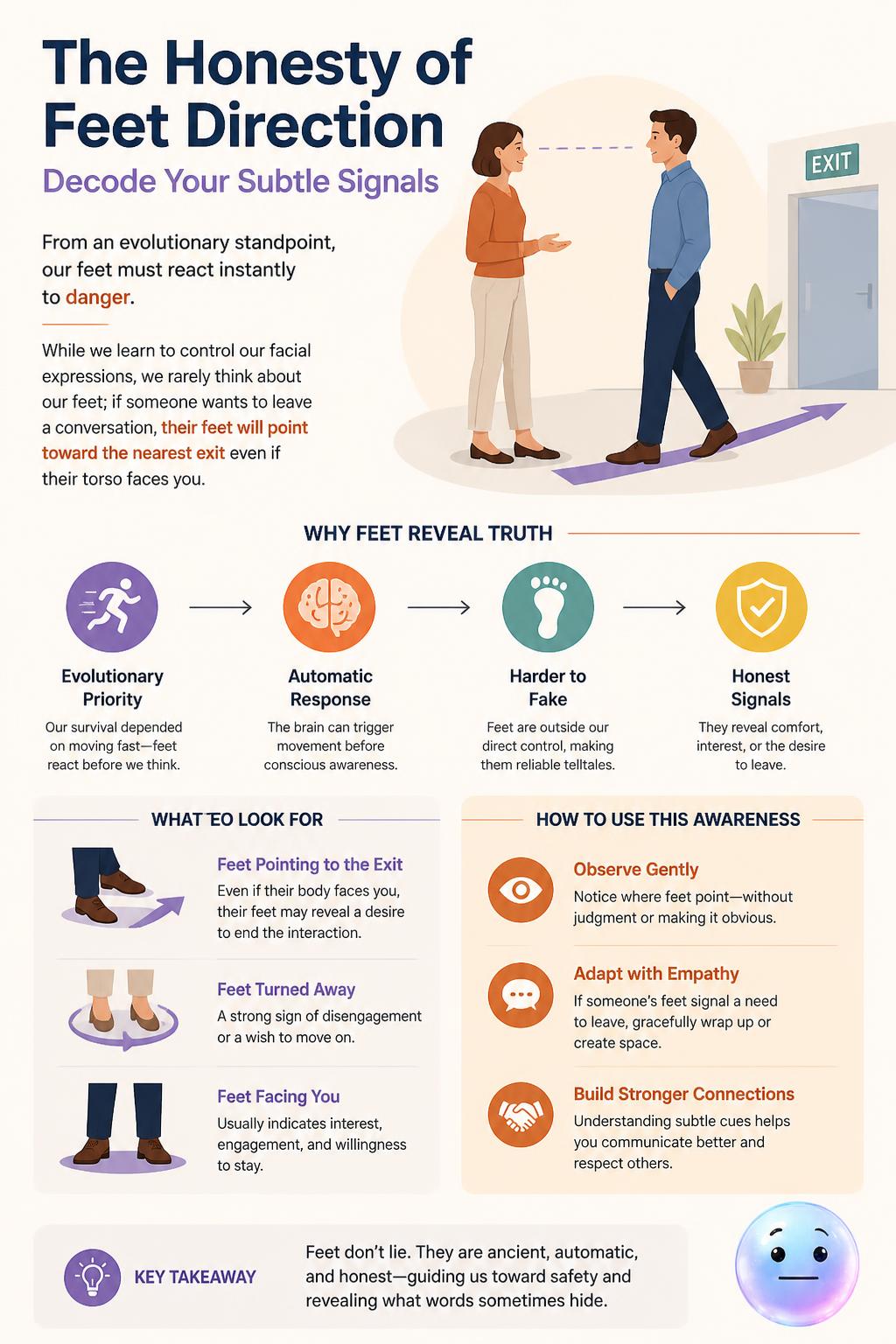The honesty of feet direction
