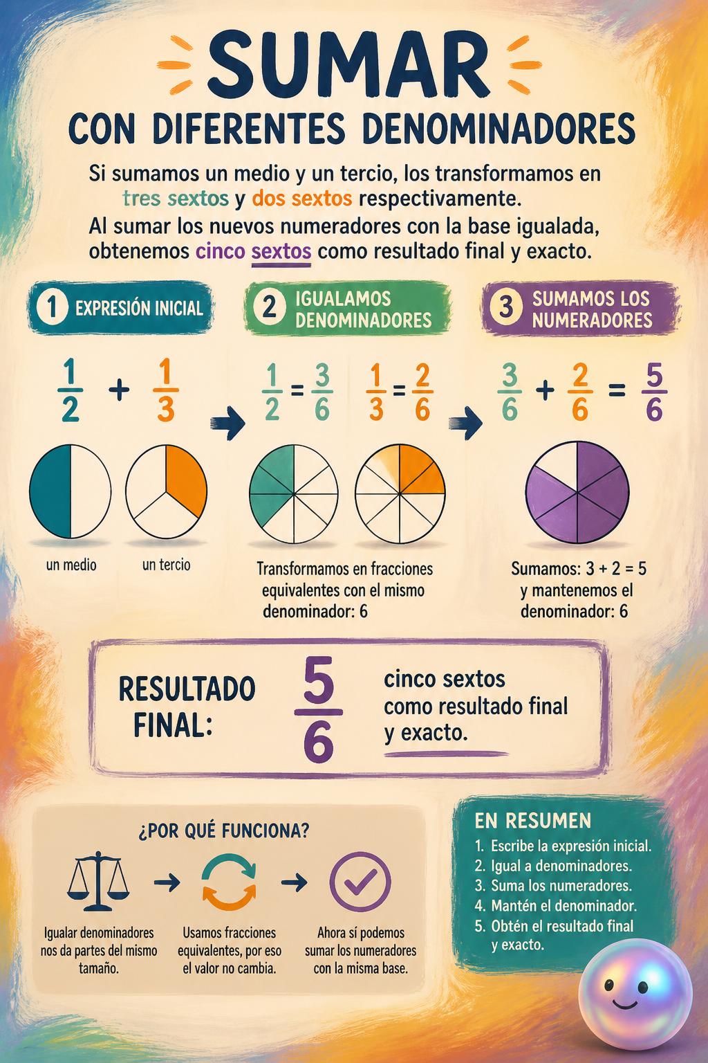 Sumar con diferentes denominadores