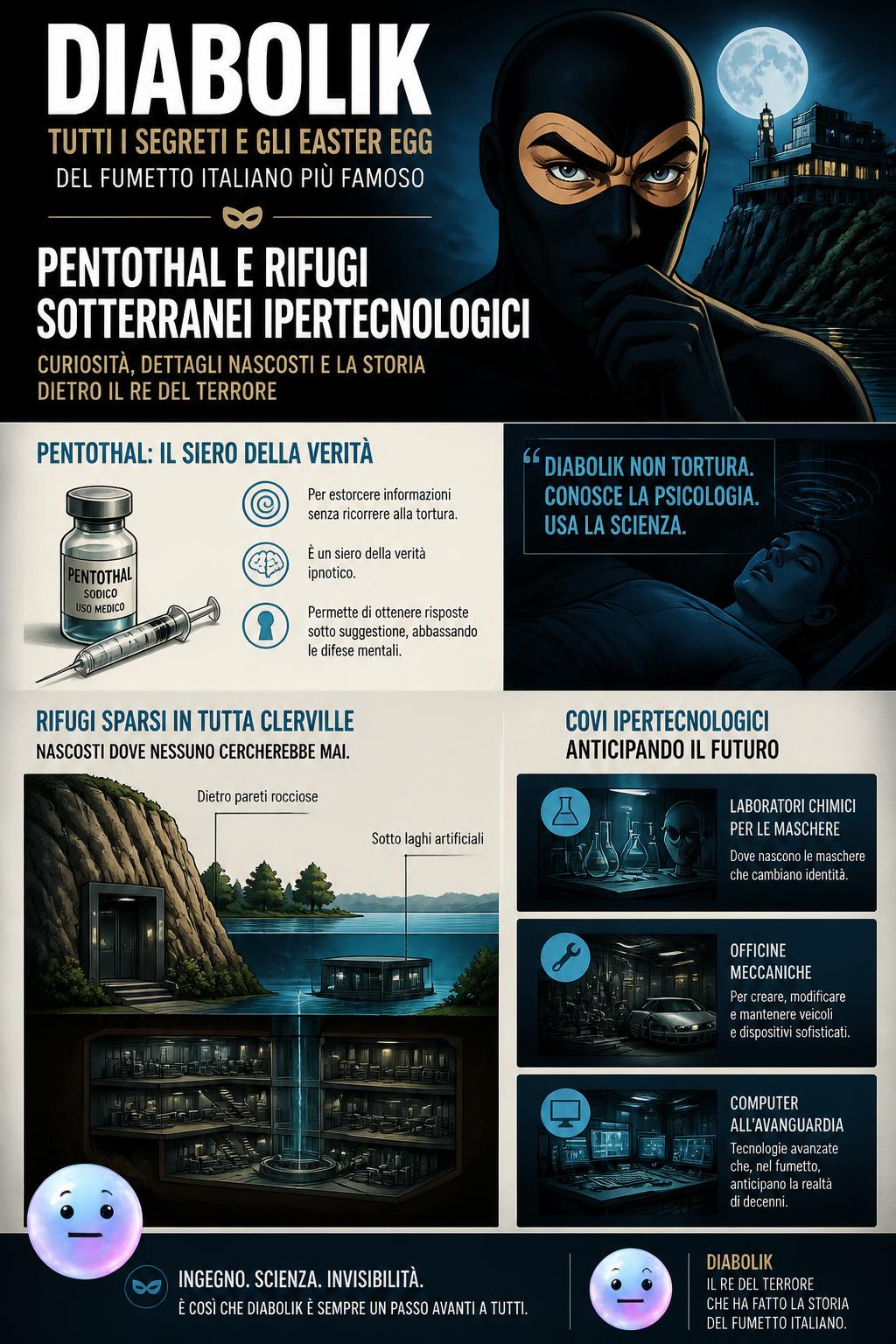 Pentothal e rifugi di Diabolik: i segreti tecnologici