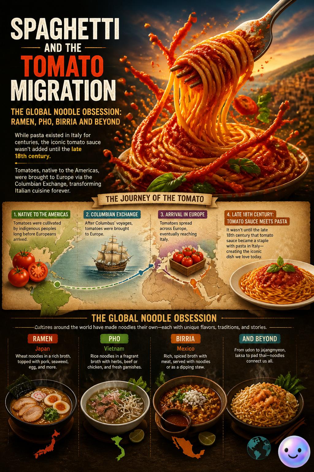 Spaghetti and the tomato migration