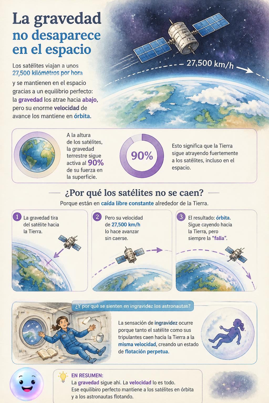 La gravedad no desaparece en el espacio