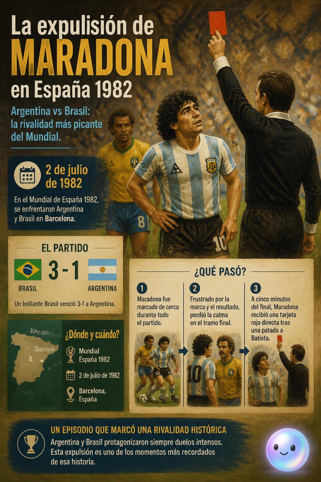 La expulsión de Maradona en España 1982