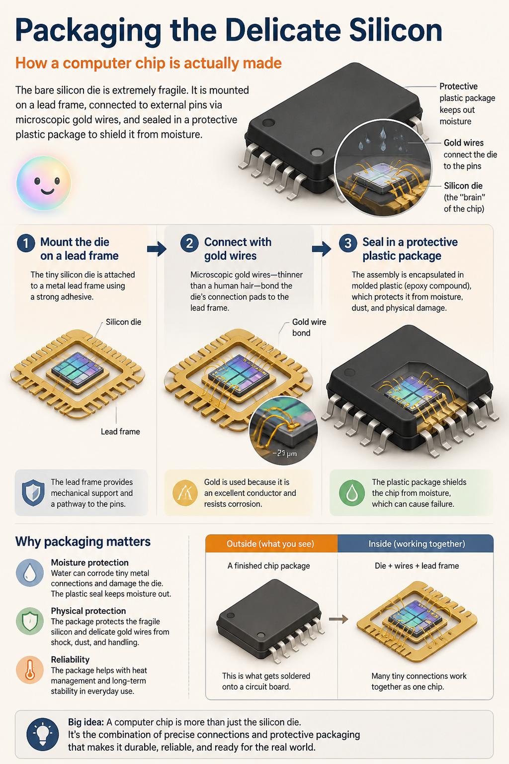 Packaging the delicate silicon for protection