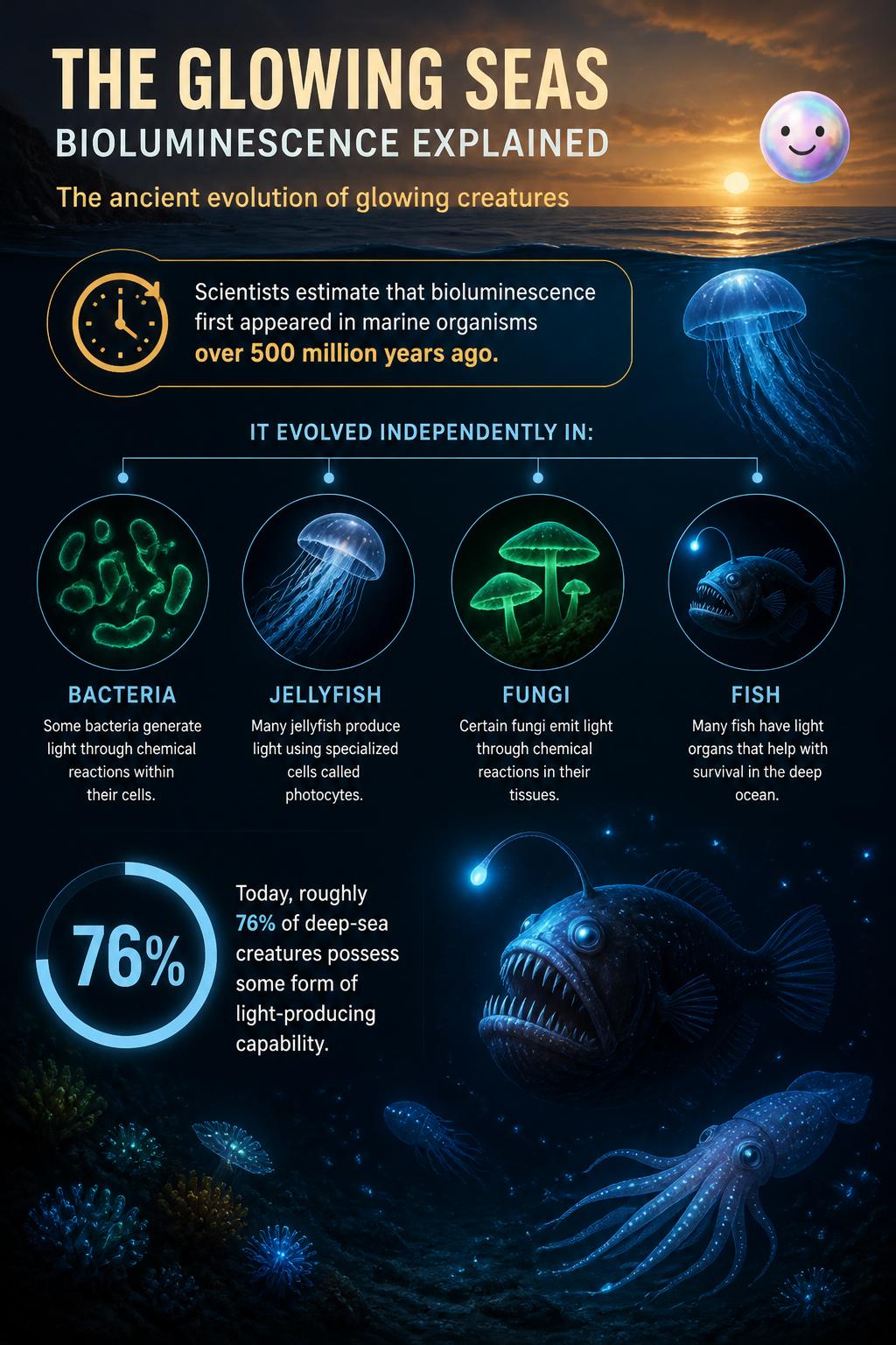 The ancient evolution of glowing creatures