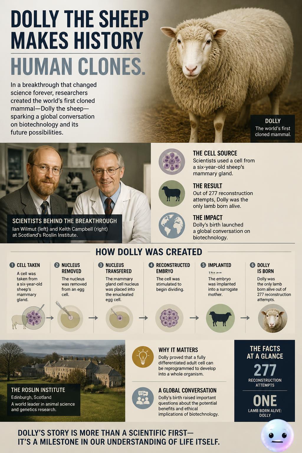 Dolly the sheep makes history
