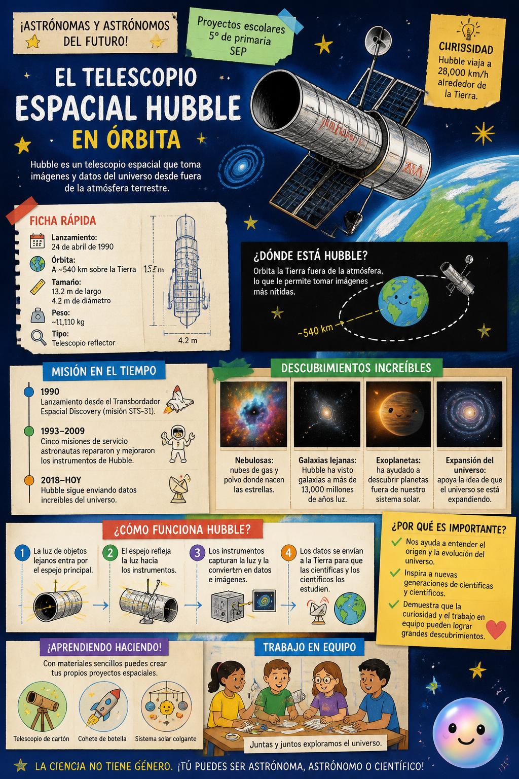 El telescopio espacial Hubble en órbita